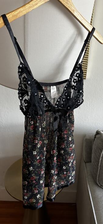 Unbranded Dresses & Skirts - Y2K Floral Lace Babydoll Dress S Whimsigoth Black Romance Fairy